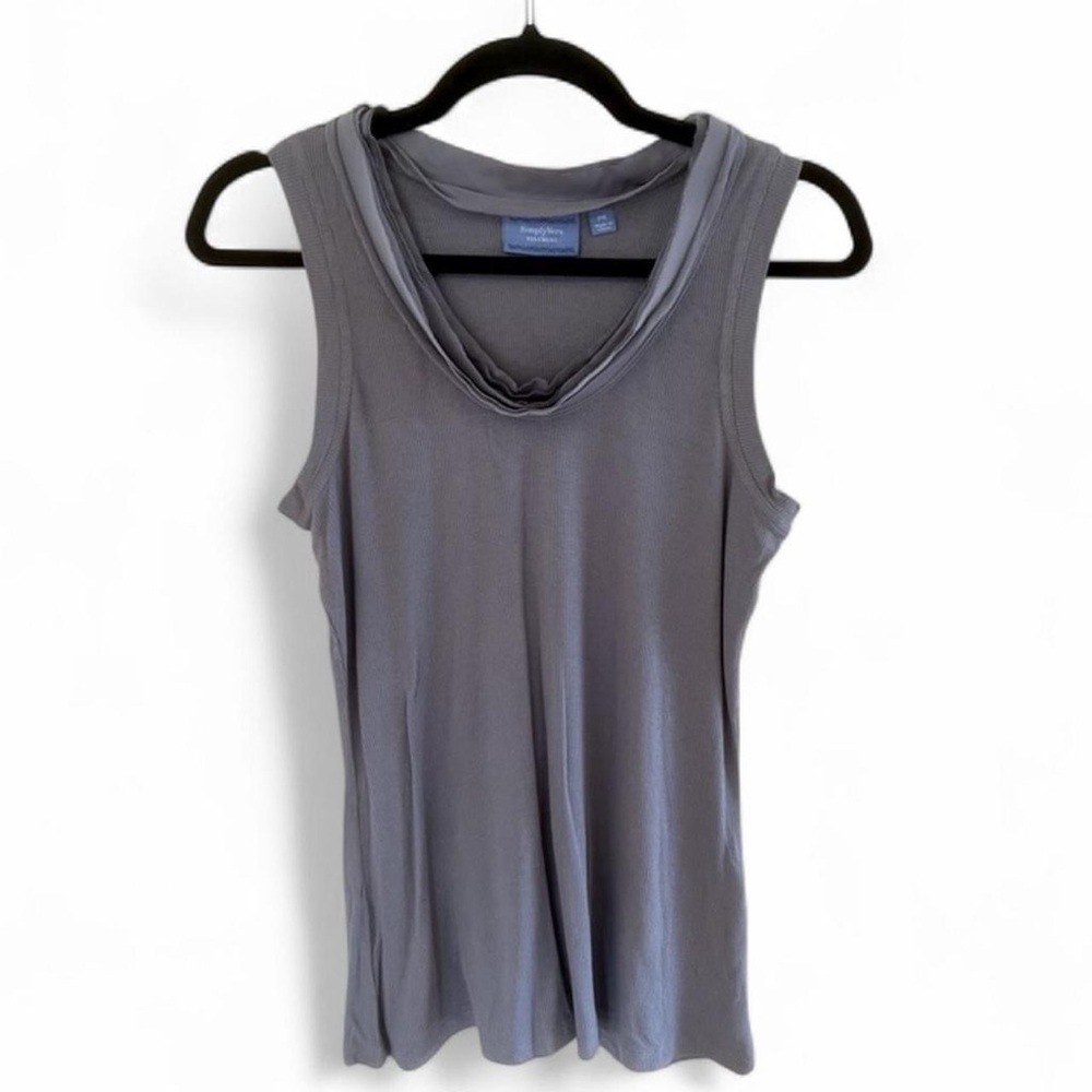 Petite Medium Simply Vera Wang Gray Sleeveless Top